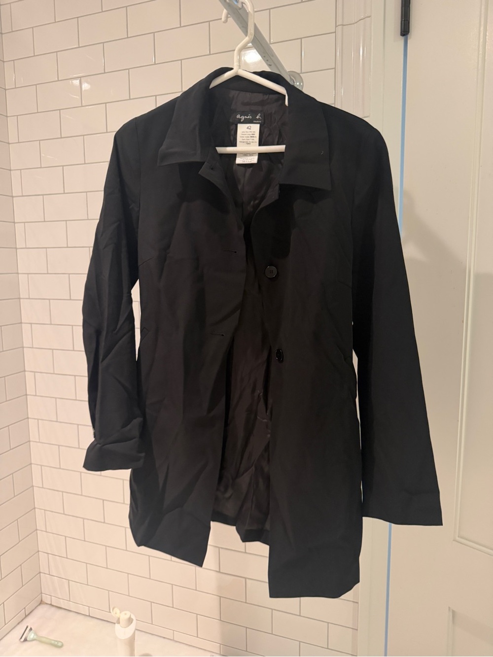 Agnes B. Black Single-Breasted Blazer Jacket